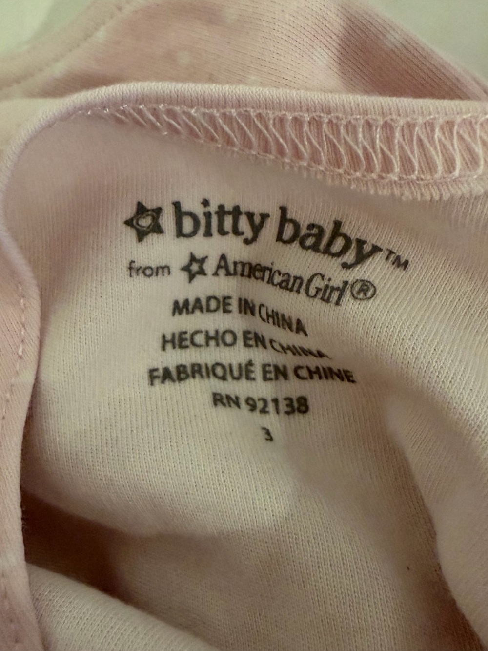 American Girl Bitty Baby Light Pink Polka Dot Leotard with Headband - Picture 6 of 6
